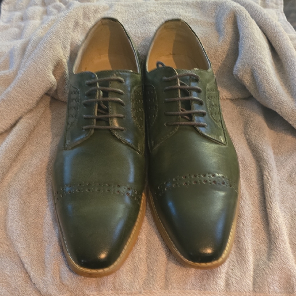 Men's Green (ANTONIO CERRELLI) Leather Dress Shoes